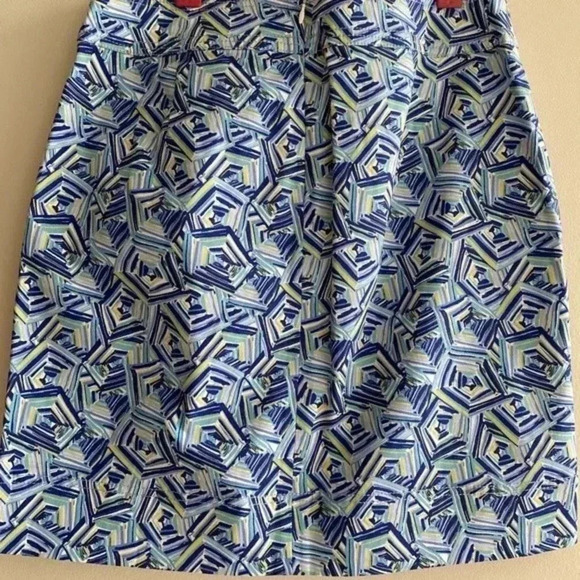 Talbots Geometric Print Skirt, Blue and Green Mini Skirt, Women’s Size 6 - Picture 6 of 10